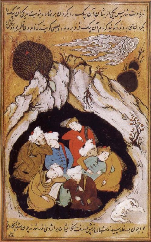 unknow artist The Seven Sleepers in the cave of Ephesus with their dog